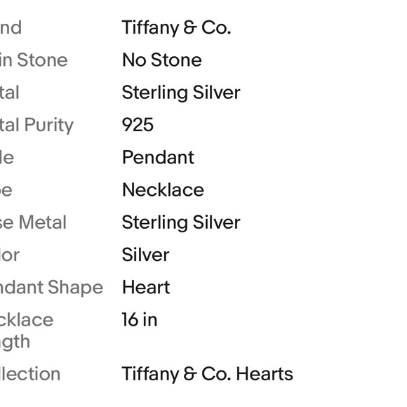 Tiffany And Company Floating Heart Necklace In sterling silver with dusty - Picture 8 of 8